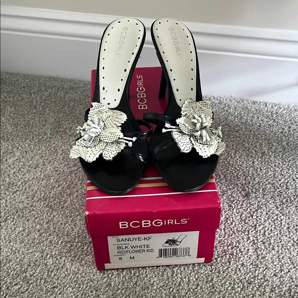 BCBGirls Black and White Women's Heels